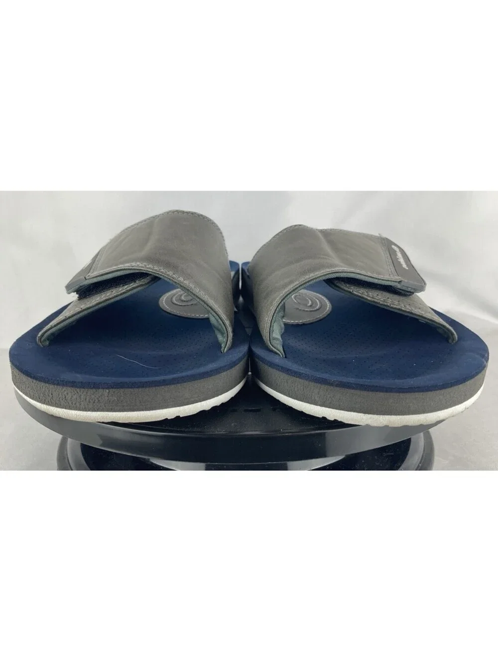 Men’s Size 9 Cobian Slide Sandals Blue Grey Adjustable Comfort Foam Slip On